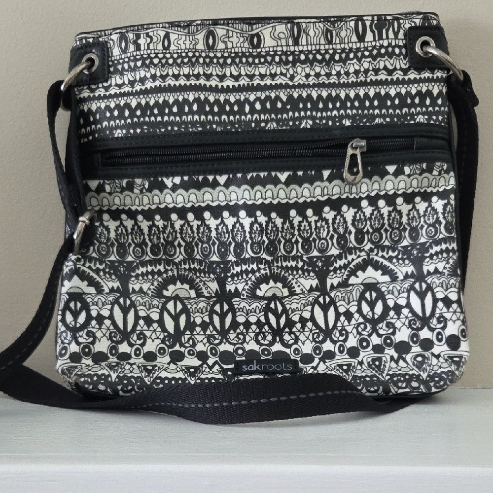 Sakroots Monochrome Patterned Crossbody Bag